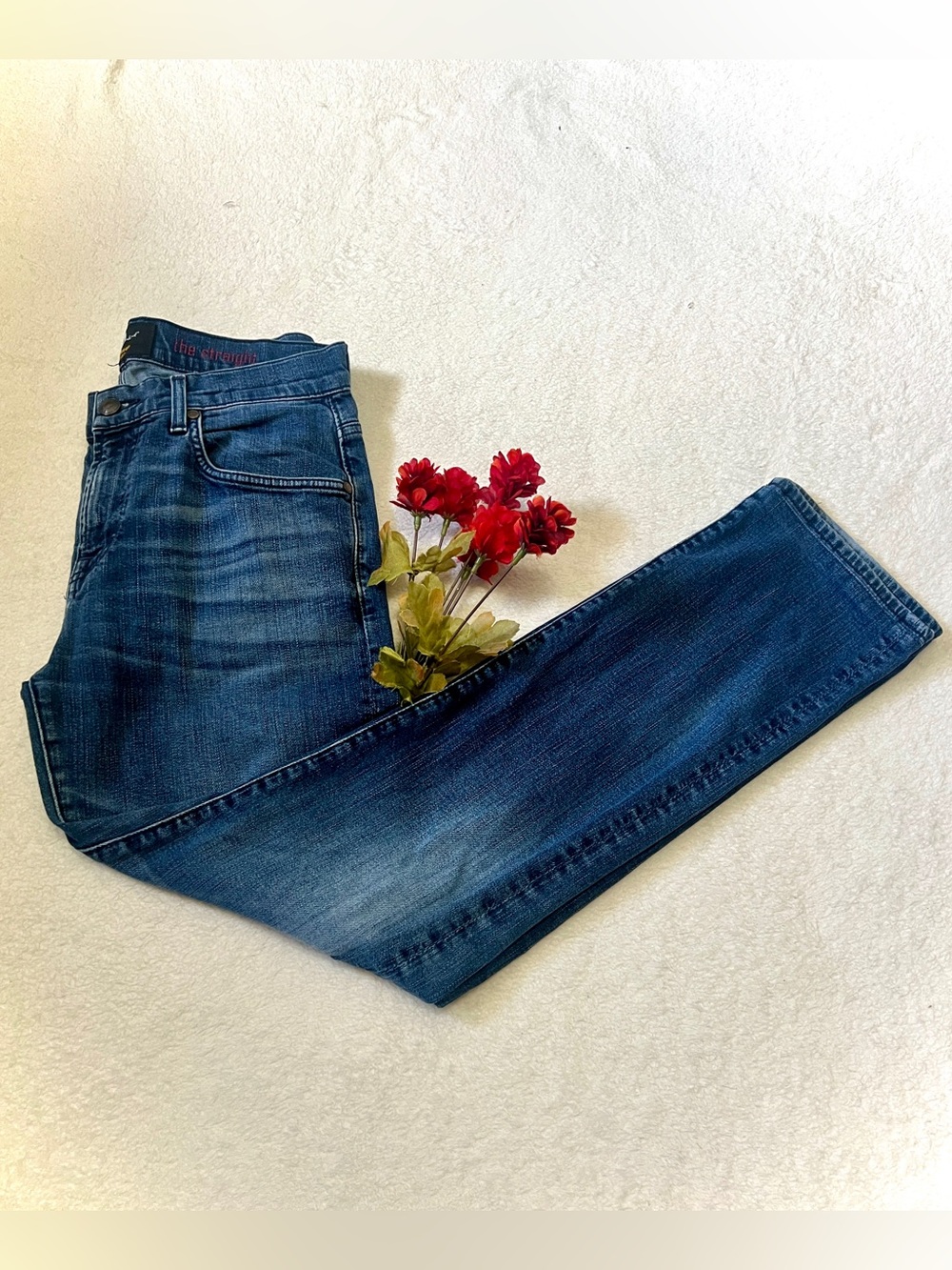 7 For All Mankind Foolproof Dark Wash Straight Leg Jeans - Size 30